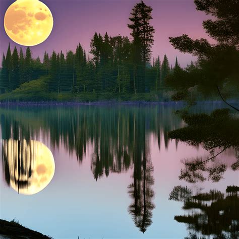 Reflection of a Full Moon · Creative Fabrica