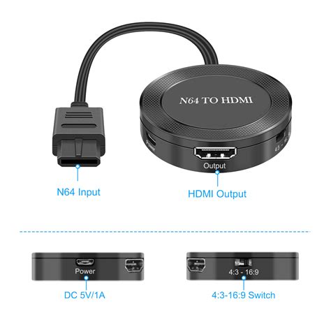 N64 to HDMI N64 HDMI Converter N64 Cable to HDMI Support 16:9/4:3 Convert-N64 - Walmart.com