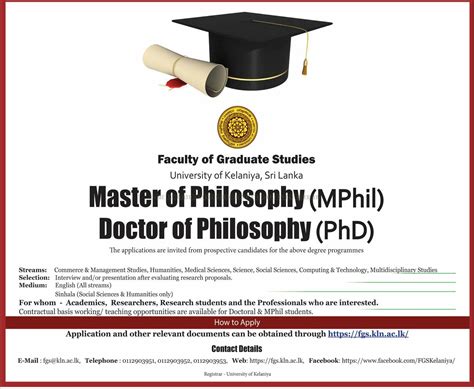 Master of Philosophy , Doctor of Philosophy Courses - Onlinejobs.lk