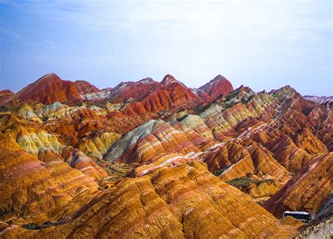 Danxia National Geopark Tourist Service Center, Zhangye, Gansu, China ...