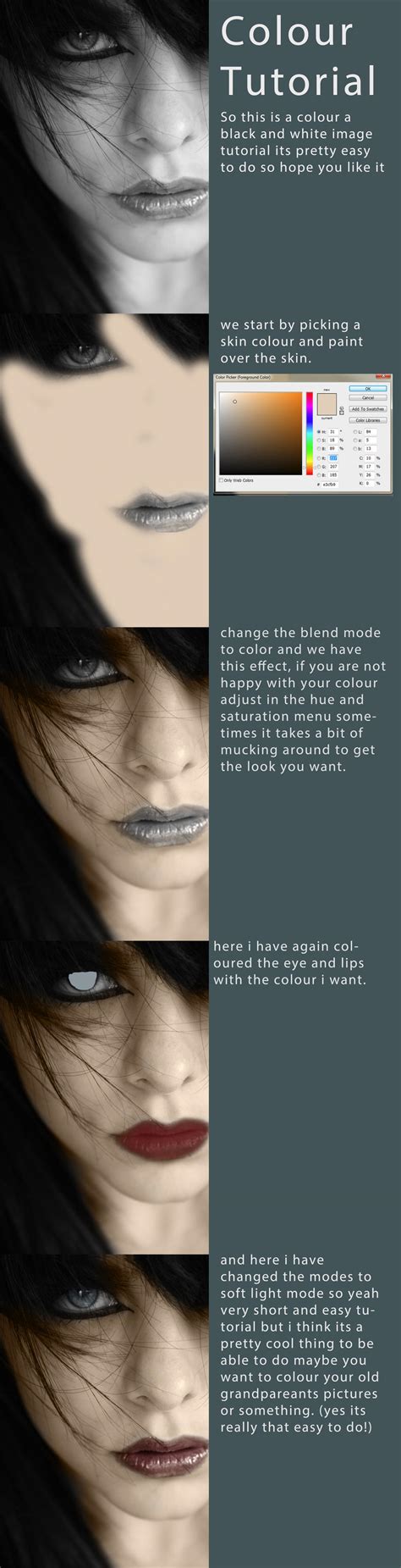 Colour a black and white image tutorial by BenjaminHaley on DeviantArt