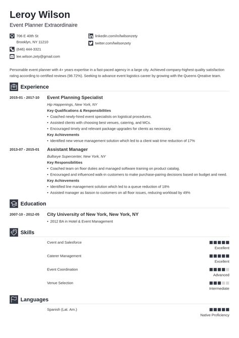 Event Planner Resume Sample & Job Description