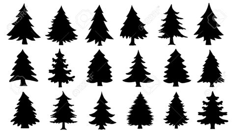 Stock Vector in 2020 | Tree silhouette, Pine tree silhouette, Pine tree art