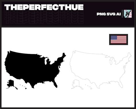 Map of America Silhouette and Outline Vector, Black and White Solid ...