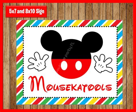 Printable Mouse Clubhouse Mousekatools Party Sign Clubhouse - Etsy