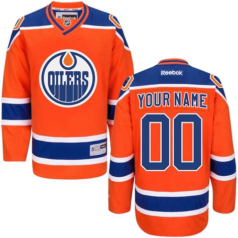 Reebok Edmonton Oilers Orange Custom Premier Alternate Jersey