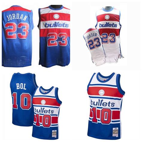 Men Washington Bullets 10 Manute Bol Mitchell & Ness Blue 1985 86 ...