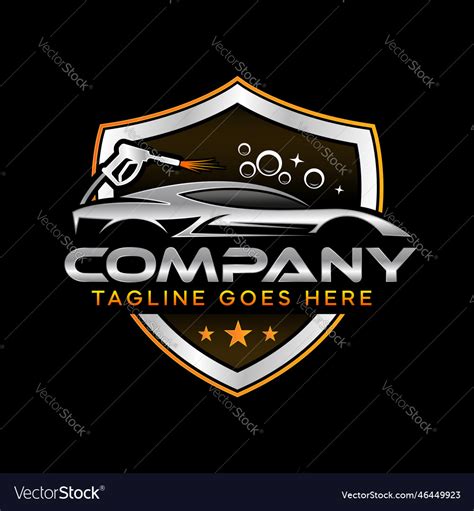 Auto detailing car wash emblem logo Royalty Free Vector