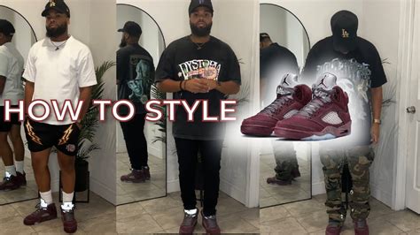 HOW TO STYLE JORDAN 5 BURGUNDY ( on foot review + outfit ideas) - YouTube