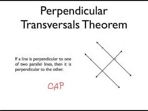 Perpendicular Transversal Theorem - YouTube