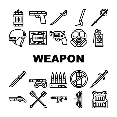 Premium Vector | Weapon military army equipment icons set vector bow and arrow for aiming ...