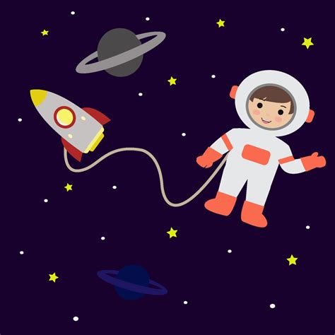 Astronaut In Space Cartoon Illustration Vector 2516856 Vector Art at Vecteezy