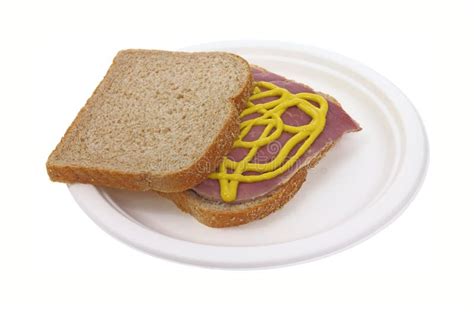 Corned Beef with Mustard Sandwich Stock Photo - Image of white, mustard: 21629812