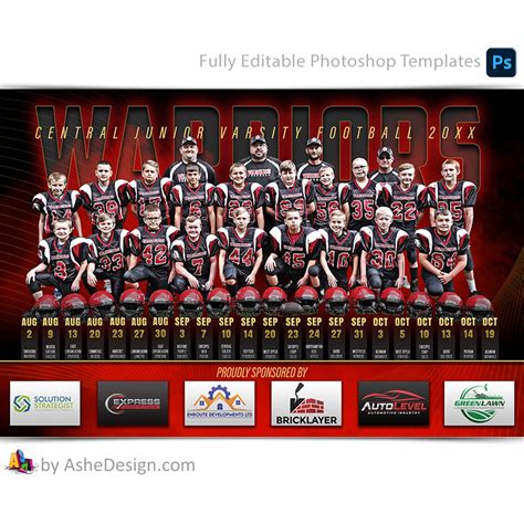 Ashe Design | Sports Team Schedule Sponsor Poster | Multi-Sport ...