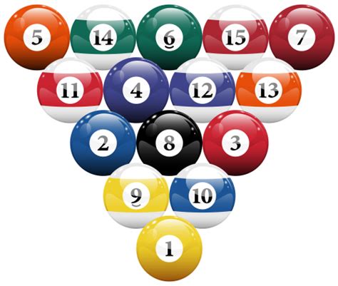 Racked Billiard Pool Balls PNG Clipart | Billiards, Ball drawing ...