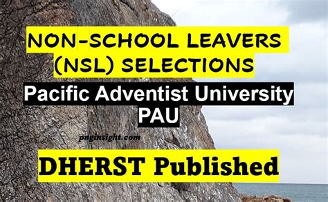 Pacific Adventist University (PAU) 2023 Selection Lists