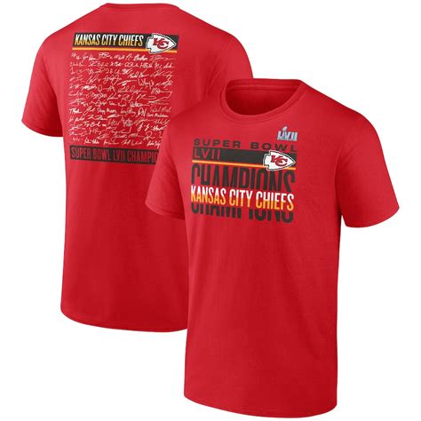 Kansas City Chiefs - Super Bowl LVII Champions Signature Roster T-Shirt ...