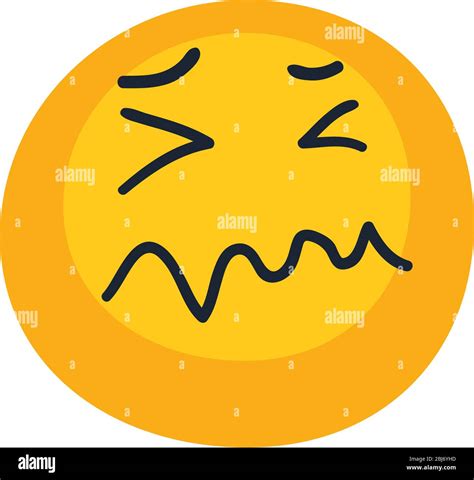 stressed emoji face flat style icon design, Cartoon expression emoticon and social media theme ...