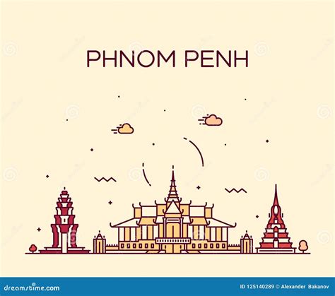 Phnom Penh City Skyline. Cartoon Vector | CartoonDealer.com #222030263