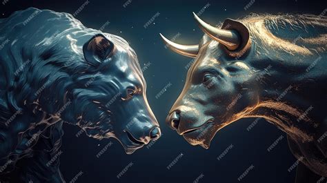 Premium AI Image | a statue of a bull and a bear