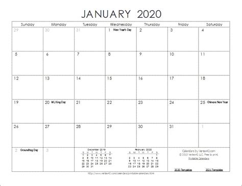 Free Printable Blank Calendar 2020 - Riset