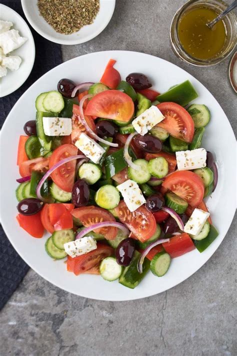 Greek Village Salad (Horiatiki) - Stephanie Kay Nutrition