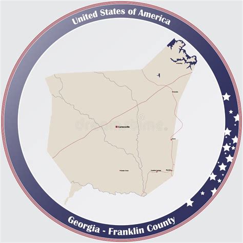 Map of Franklin County in Georgia Stock Vector - Illustration of colors ...