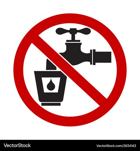 Do not drink water sign Royalty Free Vector Image