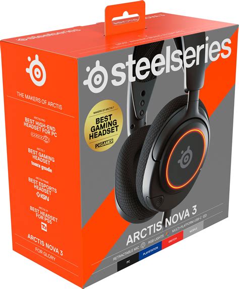 SteelSeries Arctis Nova 3 Wired Gaming Headset for PC Black 61631 ...