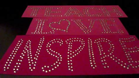 Video Tutorial on how to make a rhinestone transfer using a rhinestone template and apply to s ...