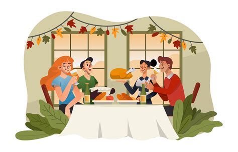 Family Dinner To Celebrate Thanksgiving 12065618 Vector Art at Vecteezy