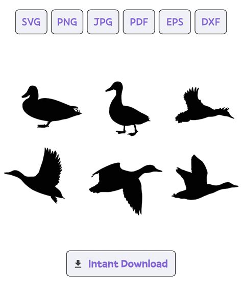 Duck Silhouette SVG, Svg, Duck Dxf, Eps, Duck Cricut, Duck Clipart ...