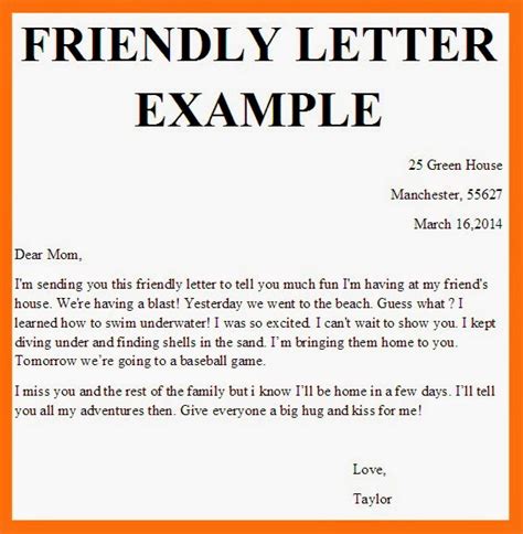 Write A Friendly Letter