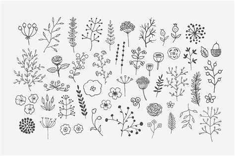 Freehand Decor PNG Pack | Flower doodles, Floral doodle, Doodle drawings