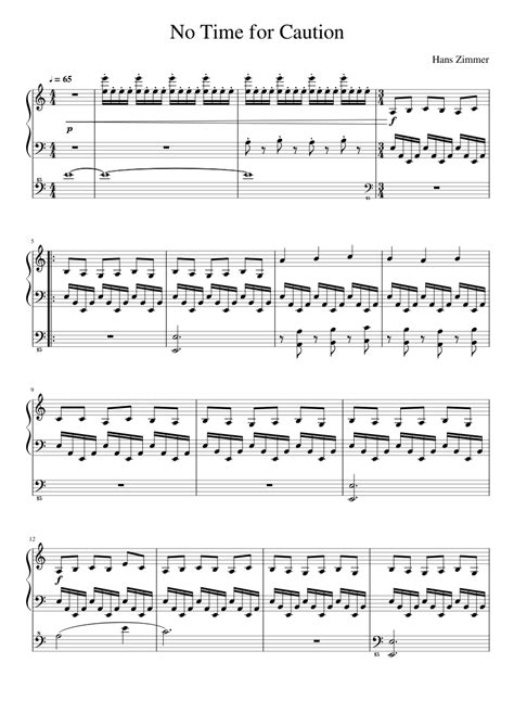 Interstellar - No Time for Caution Sheet music for Organ (Solo) | Musescore.com