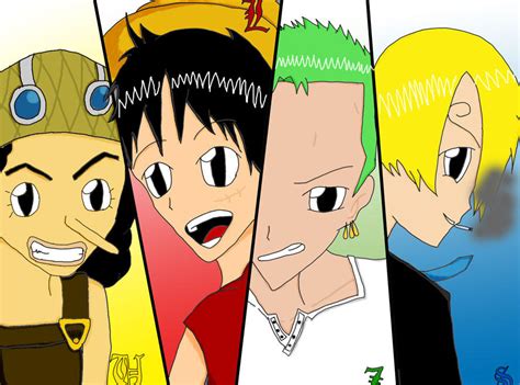 Usopp - Luffy - Zoro - Sanji by MelodicSoul on DeviantArt