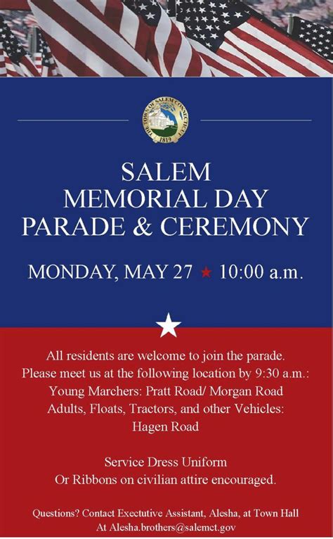 2024 Salem Memorial Day Parade, Monday, May 27 | Salem, CT