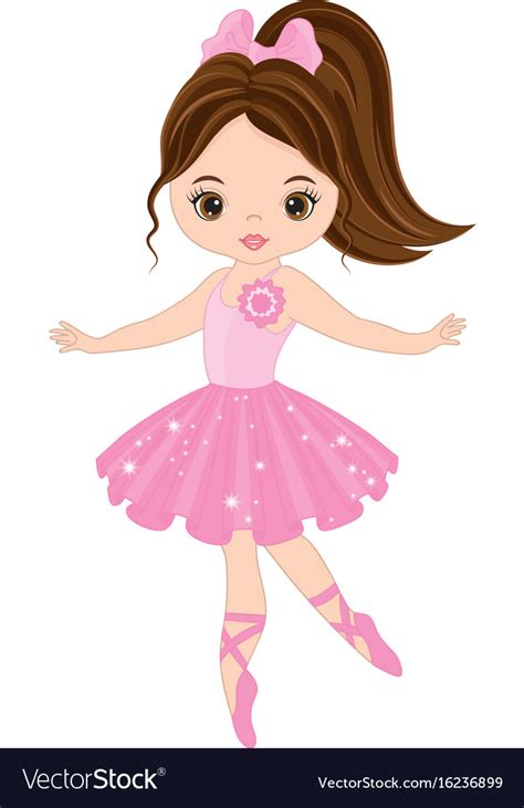 Cute little ballerina dancing Royalty Free Vector Image