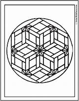 Simple Geometric Mosaic Patterns Coloring Pages sketch template
