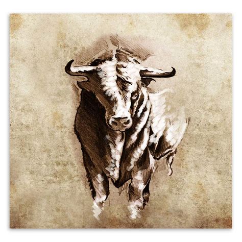 Aliexpress.com : Buy Modern Sketch Bull Vintage Brown Retro Animals Drawings Posters Prints ...