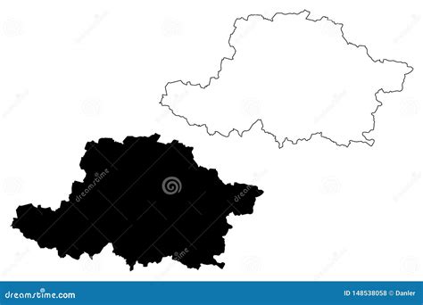 Arad County Administrative Divisions of Romania, Vest Development Region Map Vector Illustration ...