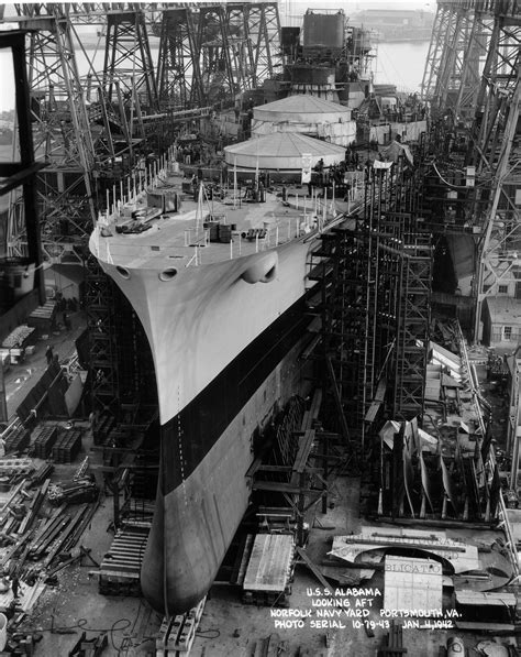 USS Alabama under construction on January 4, 1942 (5000×6307) | Uss alabama, Battleship, Us navy ...