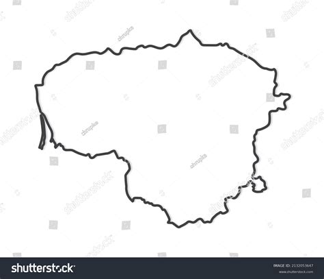 Black Outline Lithuania Map Vector Illustration Stock Vector (Royalty ...