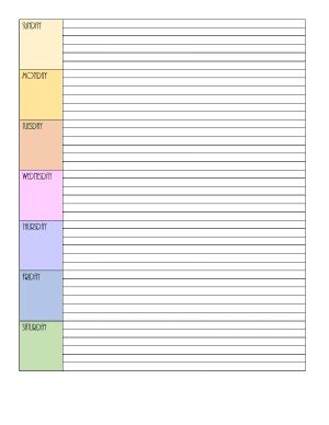 Blank Weekly Calendar | Editable PDF, Word or Image
