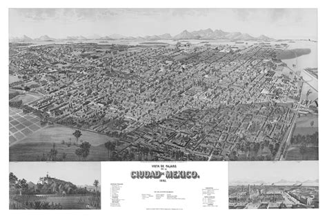 Beautifully detailed map of Mexico City, Mexico from 1890 - KNOWOL