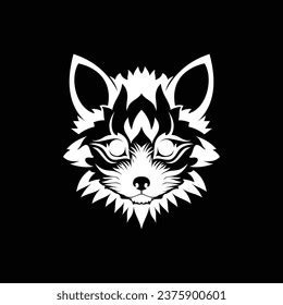 Fox Logo Vector White Black Background Stock Vector (Royalty Free) 2375900601 | Shutterstock