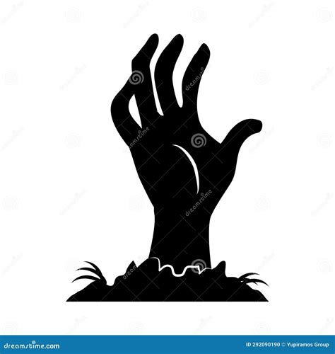 Zombie hand silhouette stock vector. Illustration of scary - 292090190