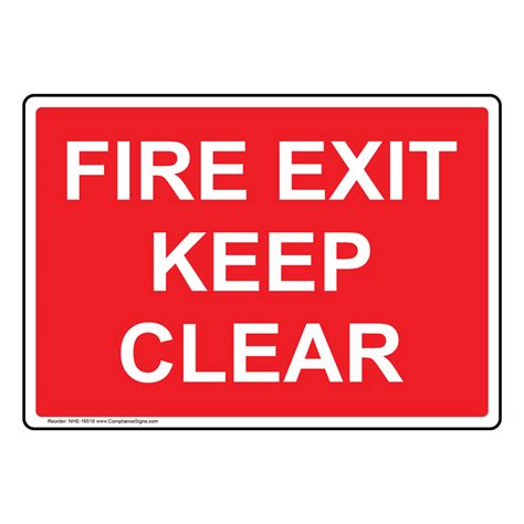 Enter / Exit Fire Exit Sign - Fire Exit Keep Clear