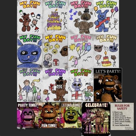 FNAF 1 POSTERS AND DRAWINGS | Como dibujar a freddy, Manualidades ...