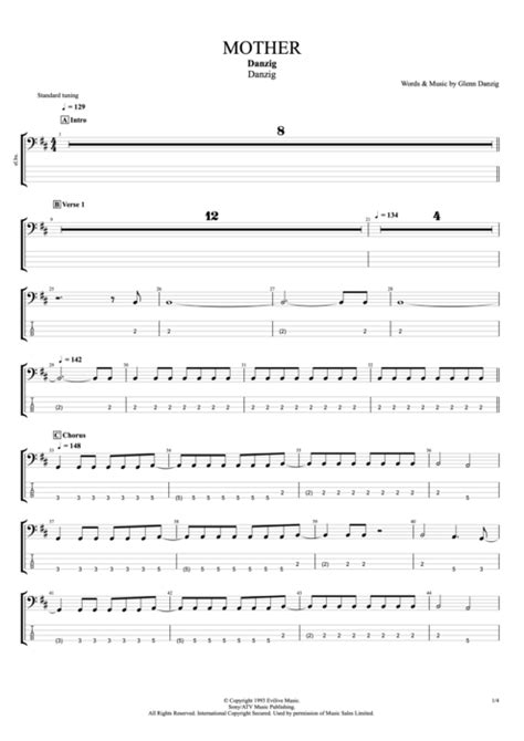 Mother Tab by Danzig (Guitar Pro) - Full Score | mySongBook